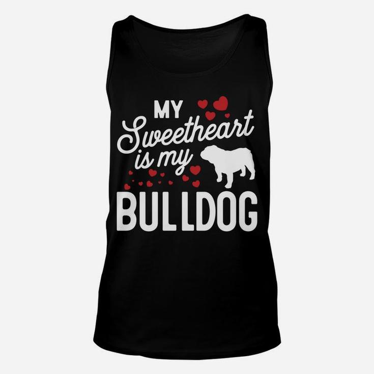 My Sweetheart Is My Bulldog Valentine Dog Unisex Tank Top