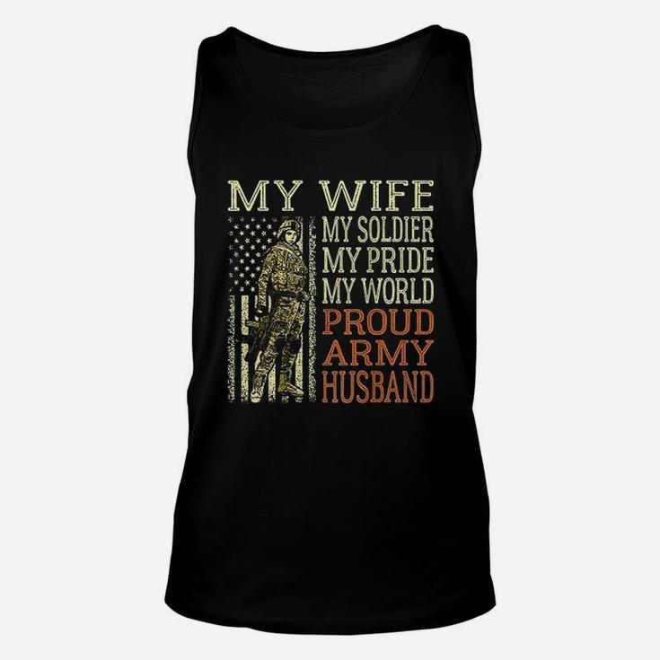 My Wife My Soldier Hero Proud Army Husband Military Spouse Unisex Tank Top