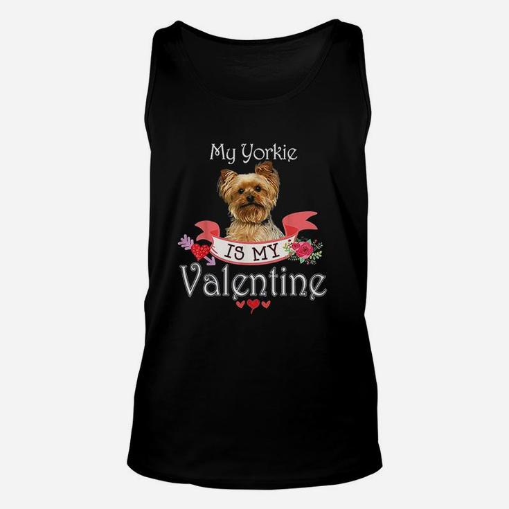 My Yorkie Dog Is My Valentine Lover Happy Cute Heart Anti Unisex Tank Top