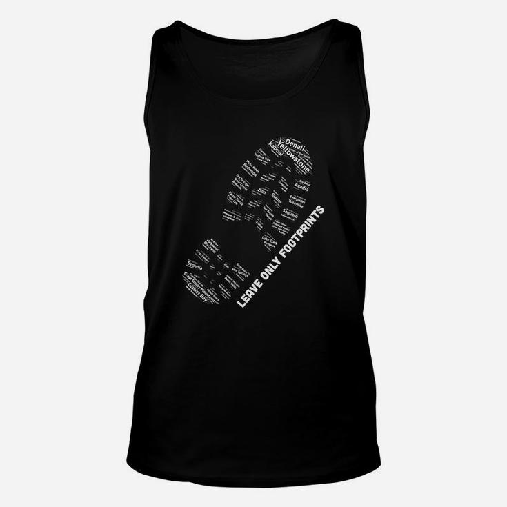 National Parks Boot Print Shirt Listing All National Parks Unisex Tank Top