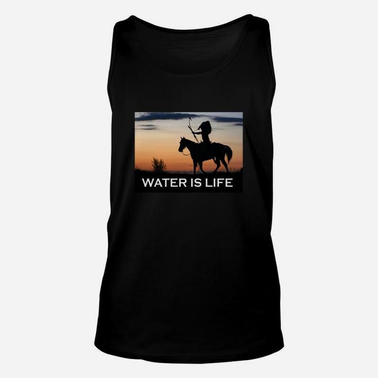 Native American Warrior Shirt Water Is Life Horse T-shirt Unisex Tank Top