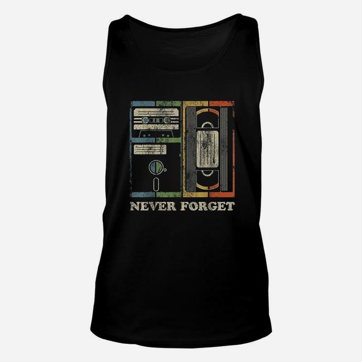 Never Forget Retro Vintage Cool 80s 90s Funny Geeky Nerdy Unisex Tank Top