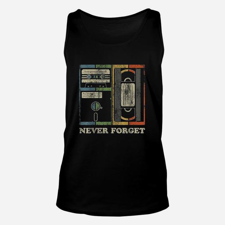 Never Forget Retro Vintage Cool 80s 90s Funny Geeky Nerdy Unisex Tank Top