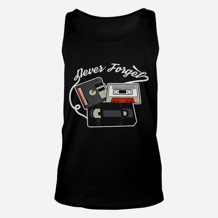 Never Forget Vhs Floppy Disc And Cassette Tapes Unisex Tank Top