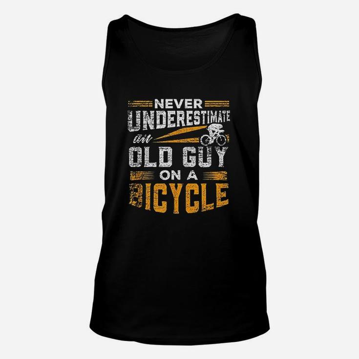 Never Underestimate An Old Guy On A Bicycle For Men Unisex Tank Top