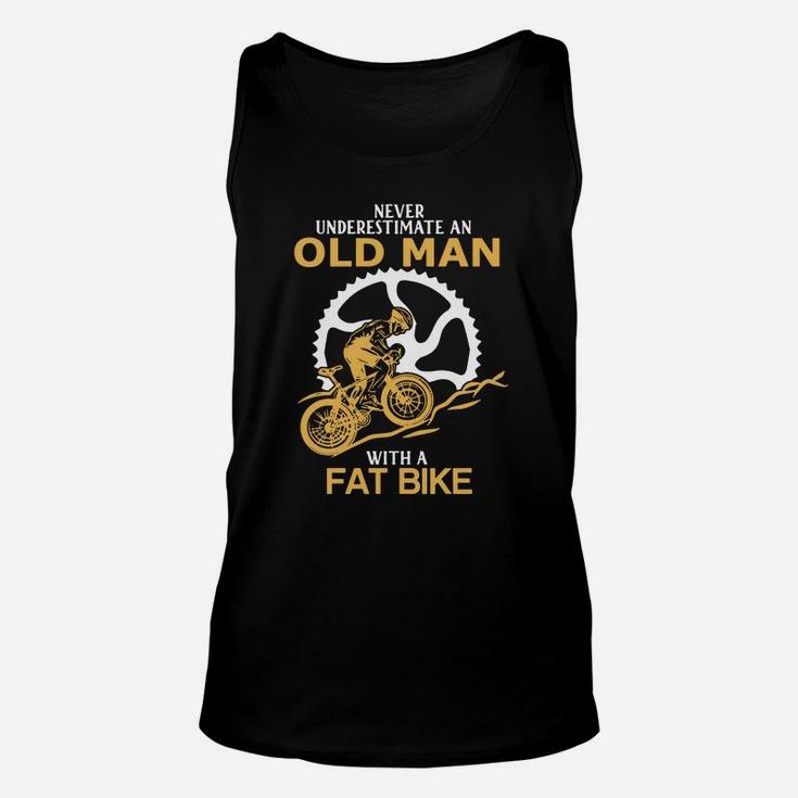 Never Underestimate An Old Man With A Fat Bike Unisex Tank Top