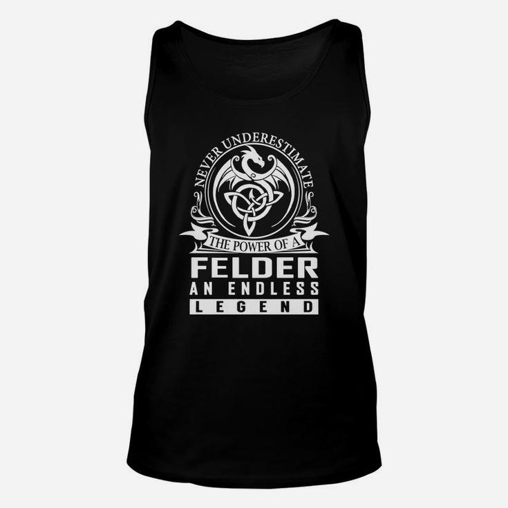 Never Underestimate The Power Of A Felder An Endless Legend Name Shirts Unisex Tank Top
