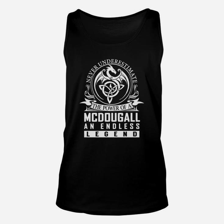 Never Underestimate The Power Of A Mcdougall An Endless Legend Name Shirts Unisex Tank Top
