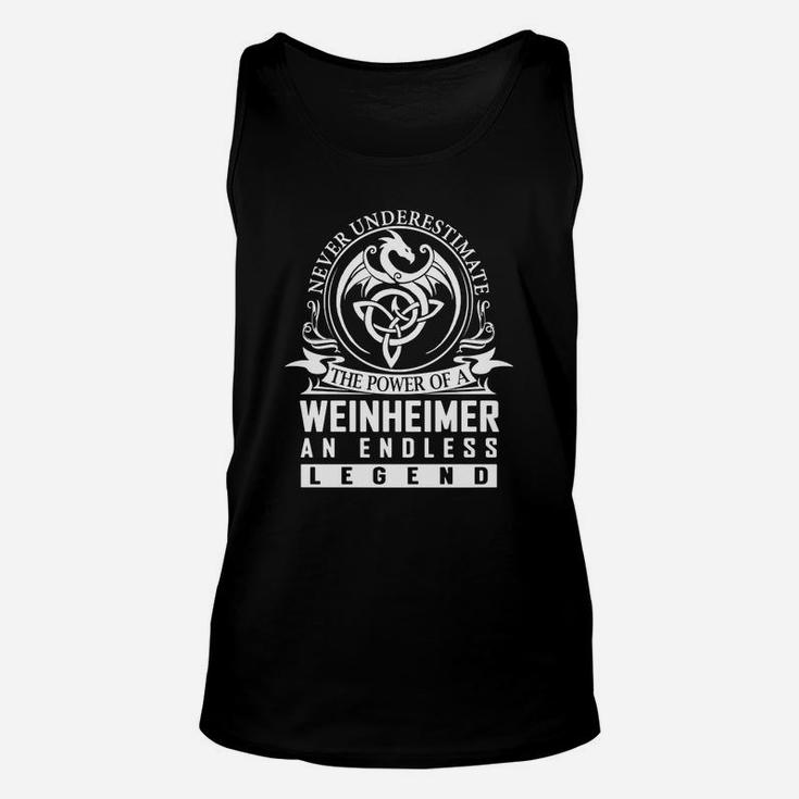 Never Underestimate The Power Of A Weinheimer An Endless Legend Name Shirts Unisex Tank Top
