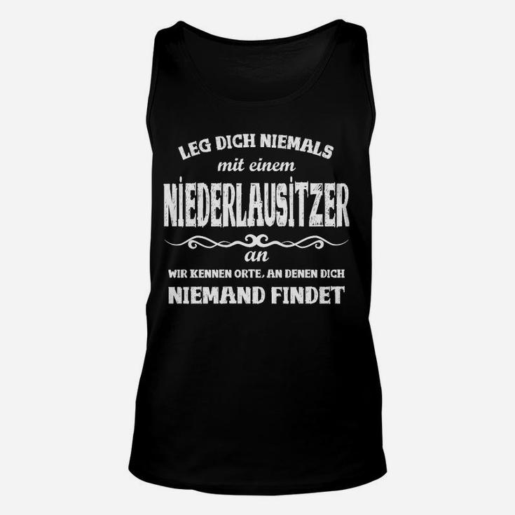 Niederlausitz Unisex TankTop mit Spruch, Witziges Oberteil Niederlausitzer Herausforderung