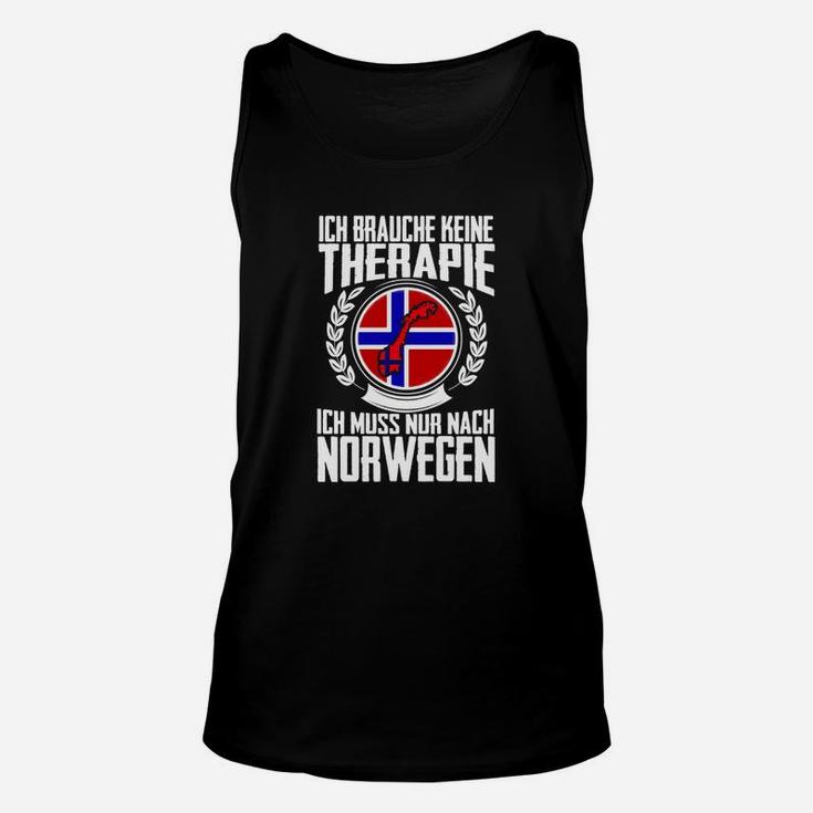 Norwegen Therapie Unisex TankTop, Lustiges Schwarzes Tee mit Spruch