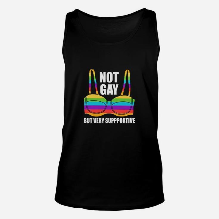 NOT GAY BUT VERY SUPPORTIVE LGBT Straight Ally Bra Meme Tank Top NOT GAY BUT VERY SUPPORTIVE LGBT Straight Ally Bra Meme Tank Top