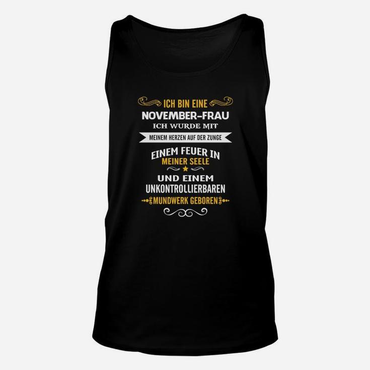 Novemberfrauen Geburtstagsslogan Schwarzes Damen-Unisex TankTop