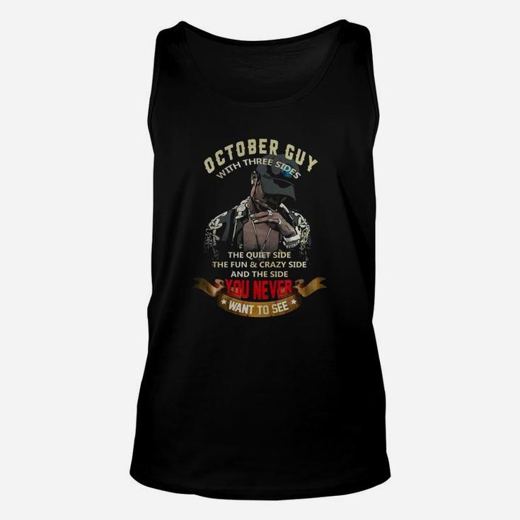 October Guy With Three Sides Unisex Tank Top