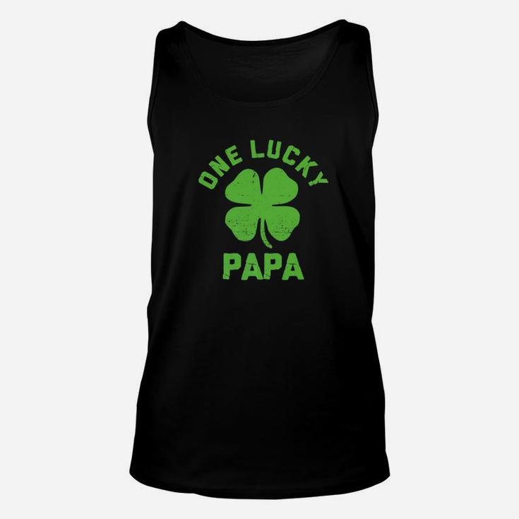 One Lucky Papa Vintage St Patrick Day Gif Unisex Tank Top