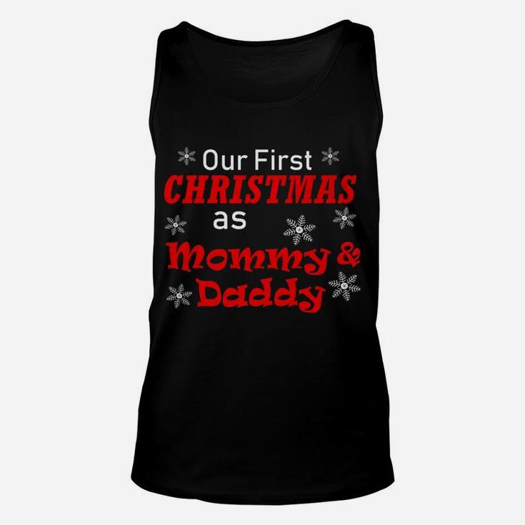 Our First Christmas As Mommy And Daddy Wife Husband Unisex Tank Top
