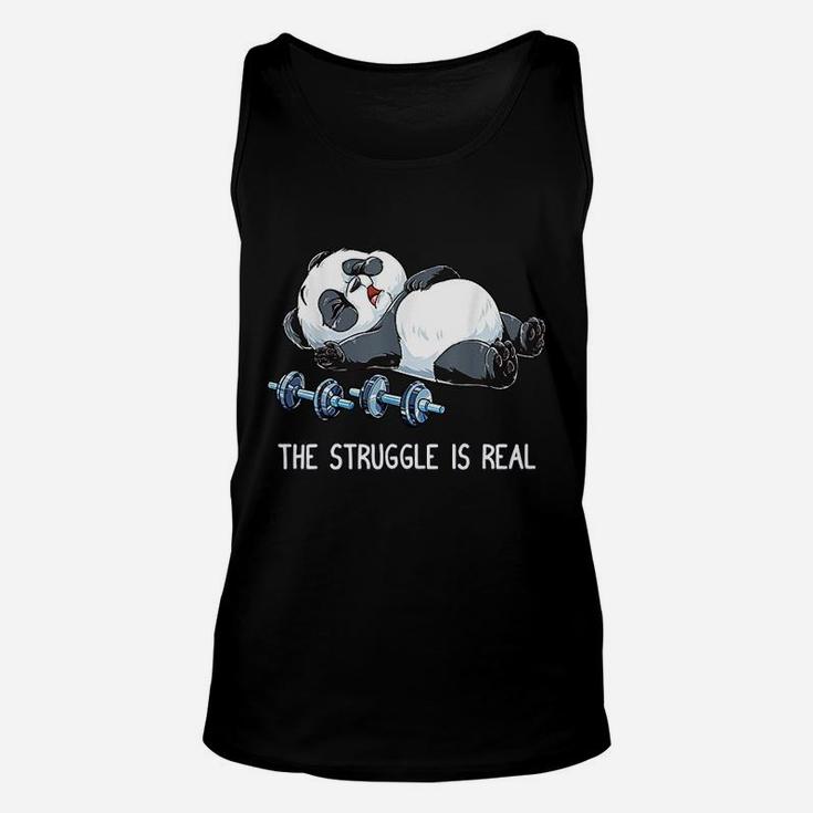 Panda The Struggle Is Real Weightlifting Fitness Gym Unisex Tank Top