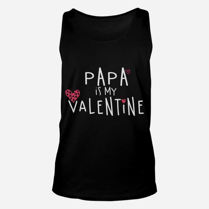 Papa Is My Valentine Funny Valentine Gift Unisex Tank Top