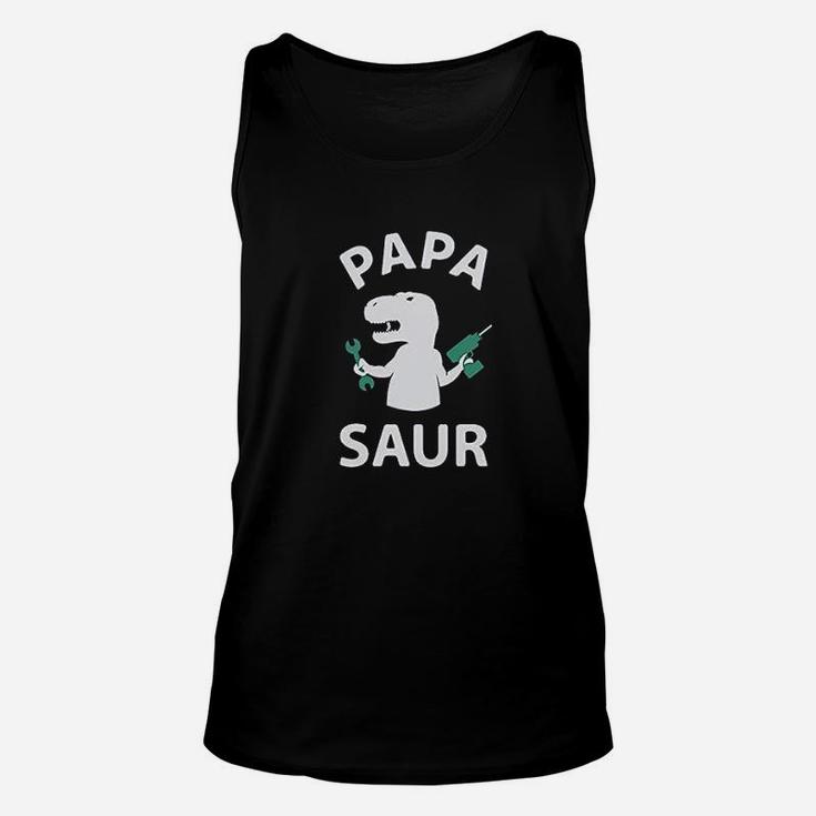 Papa Saur Trex Dad And Baby Saur Daddy And Me Unisex Tank Top