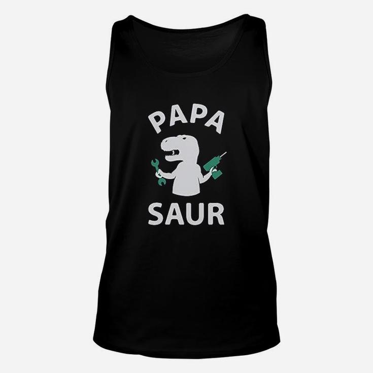 Papa Saur Trex Dad Baby Saur Daddy And Me Matching Unisex Tank Top