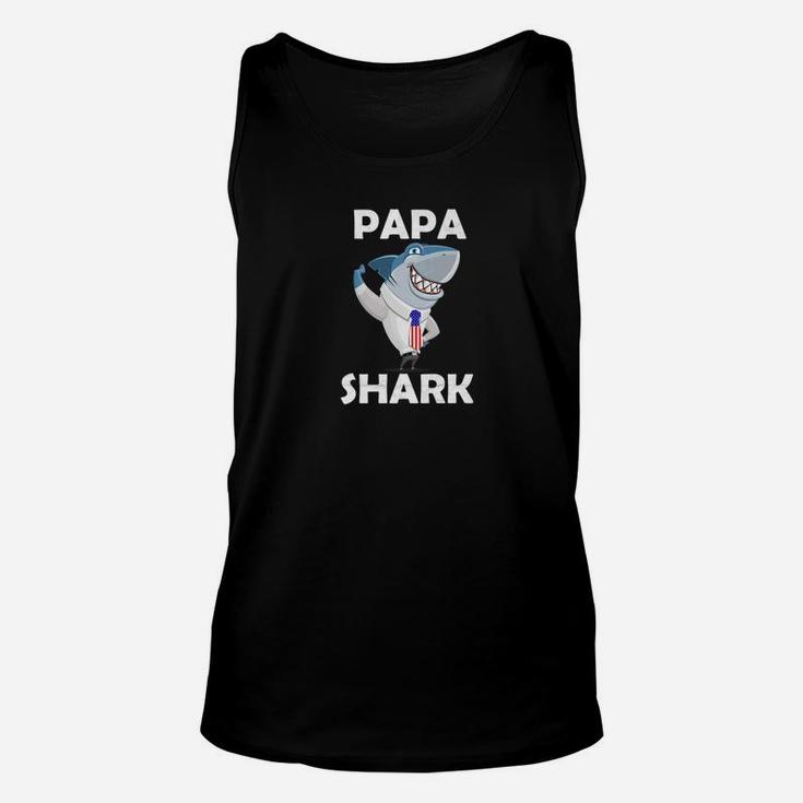Papa Shark Premium Shirt American Flag Fathers Day Unisex Tank Top