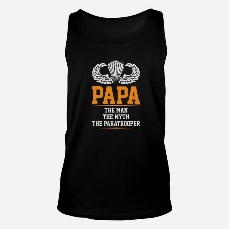 Papa The Man The Myth The Paratrooper Unisex Tank Top