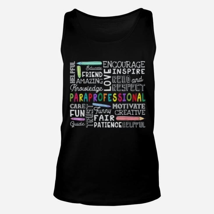 Paraprofessional Word Cloud Gift Paraprofessional Unisex Tank Top