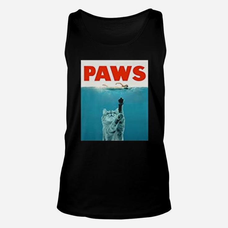 Paws Kitten Meow Parody Funny Cat Lover Gifts Unisex Tank Top