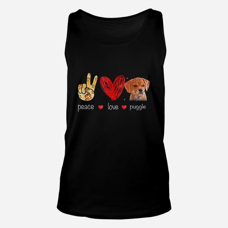 Peace Love Puggle Dogs Unisex Tank Top