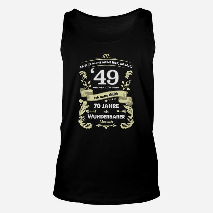 Personalisiertes 70. Geburtstag Unisex TankTop 70 Jahre Wunderbarer mit Glückszahlen Design