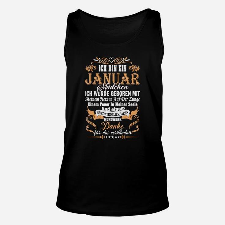 Personalisiertes Januar Mädchen Unisex TankTop mit Spruch