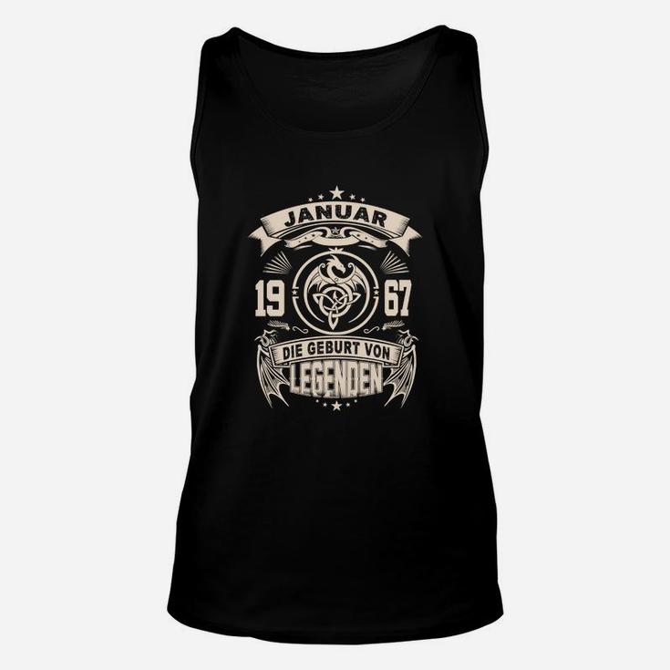 Personalisiertes Unisex TankTop - Legenden Geboren im Januar 1967, Vintage Design