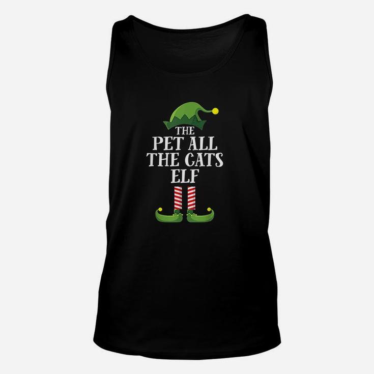 Pet All The Cats Elf Matching Family Group Christmas Pajama Unisex Tank Top