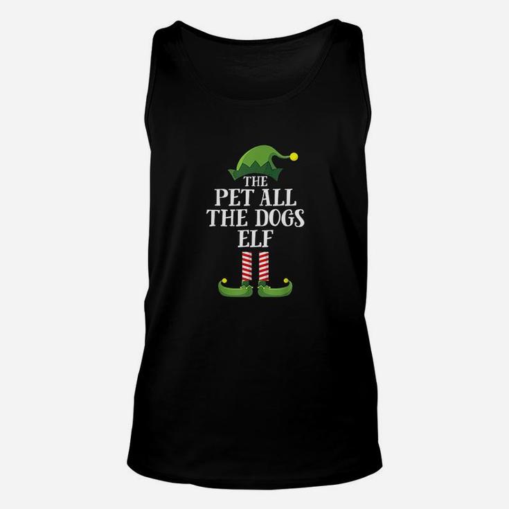 Pet All The Dogs Elf Matching Family Group Christmas Pajama Unisex Tank Top