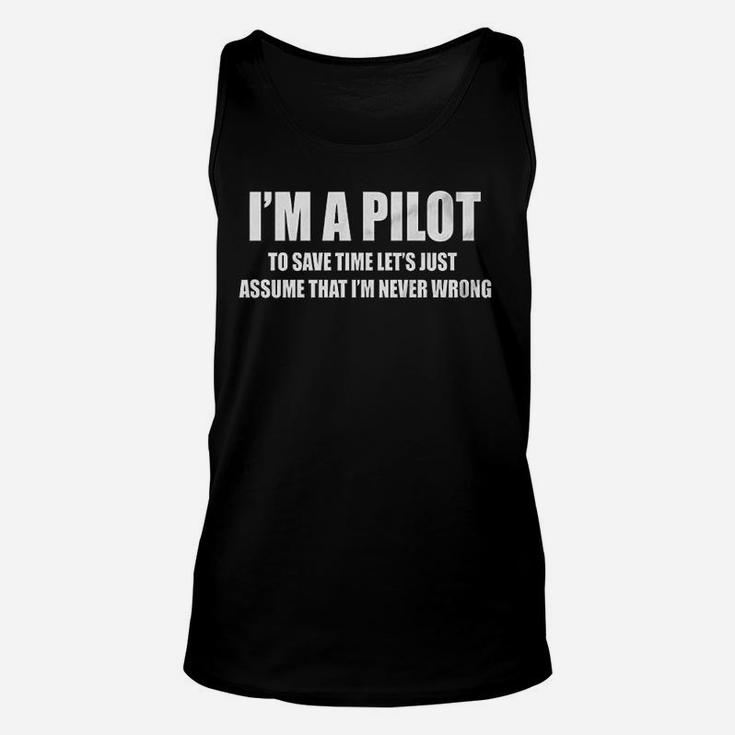 Pilot Aviation Flight School Airplane Funny Unisex Tank Top