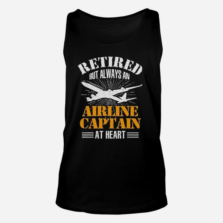 Pilot Retired But Always An Airline Captain At Heart Unisex Tank Top