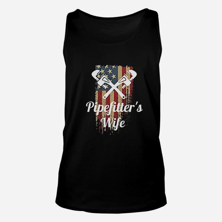 Pipefitters Wife Pride Patriotic Distressed Unisex Tank Top
