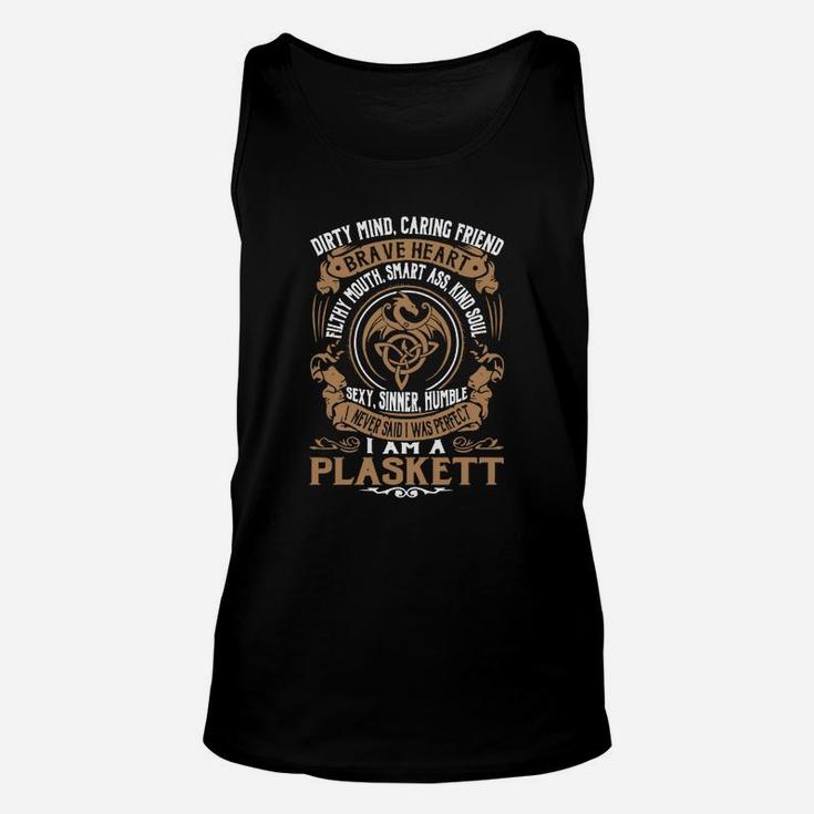 Plaskett Brave Heart Dragon Name Shirts Unisex Tank Top