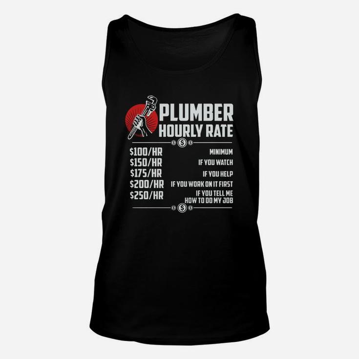 Plumber Hourly Rate Funny Plumber Unisex Tank Top