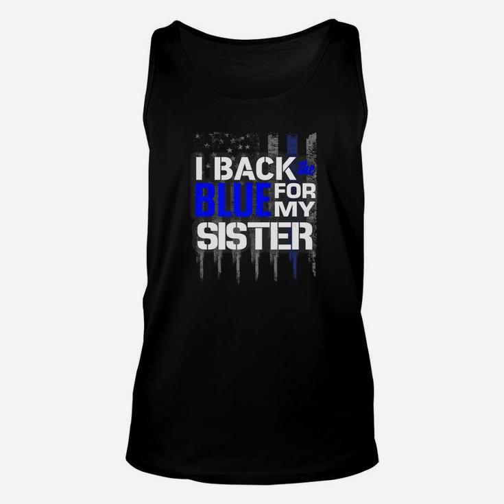 Police Blue Line Thin Blue Line Sister Unisex Tank Top