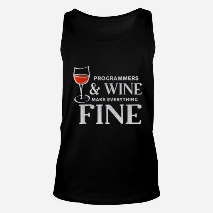Programmers And Wine Make Everything Programmer Gift Unisex Tank Top