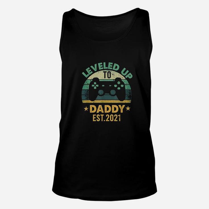 Promoted To Daddy Est 2021 Leveled Up To Daddy Unisex Tank Top