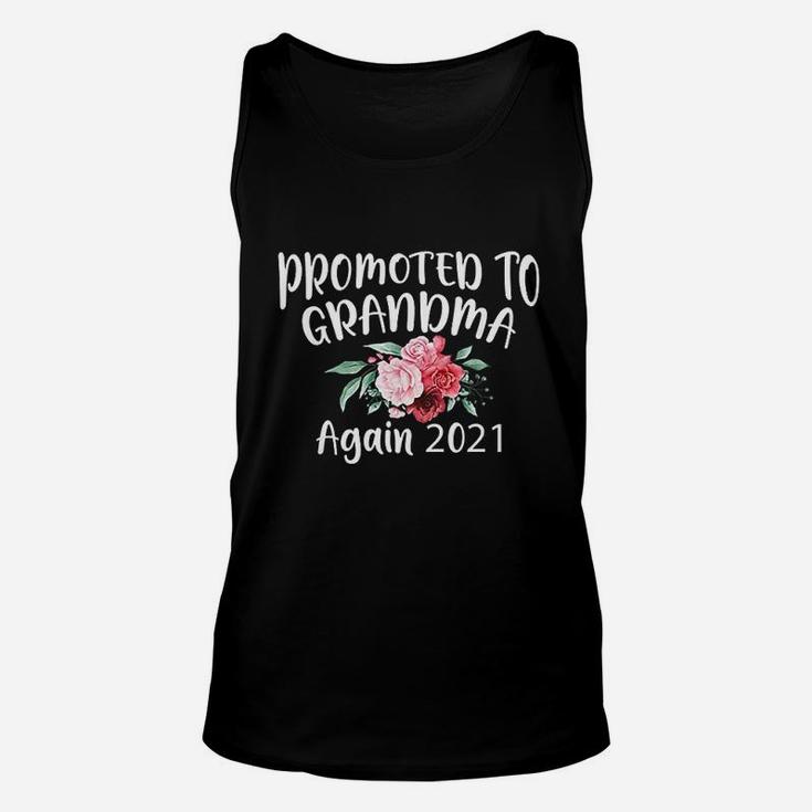Promoted To Grandma Again 2021 Baby Announcement Gift Unisex Tank Top