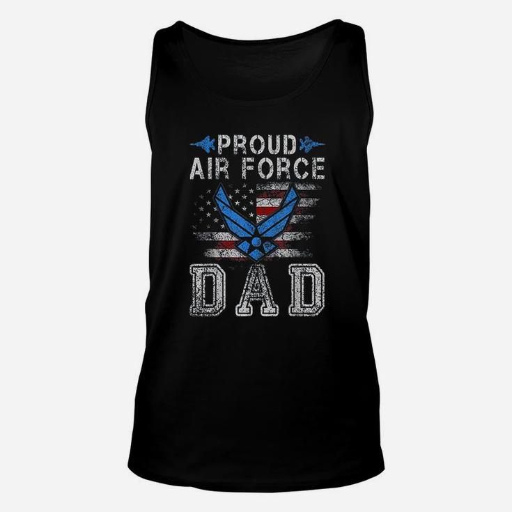 Proud Air Force Dad Military Veteran Pride Us Flag Unisex Tank Top