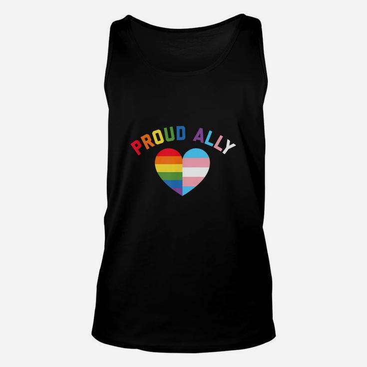 Proud Ally Lgbt Rainbow Heart Shirt Unisex Tank Top