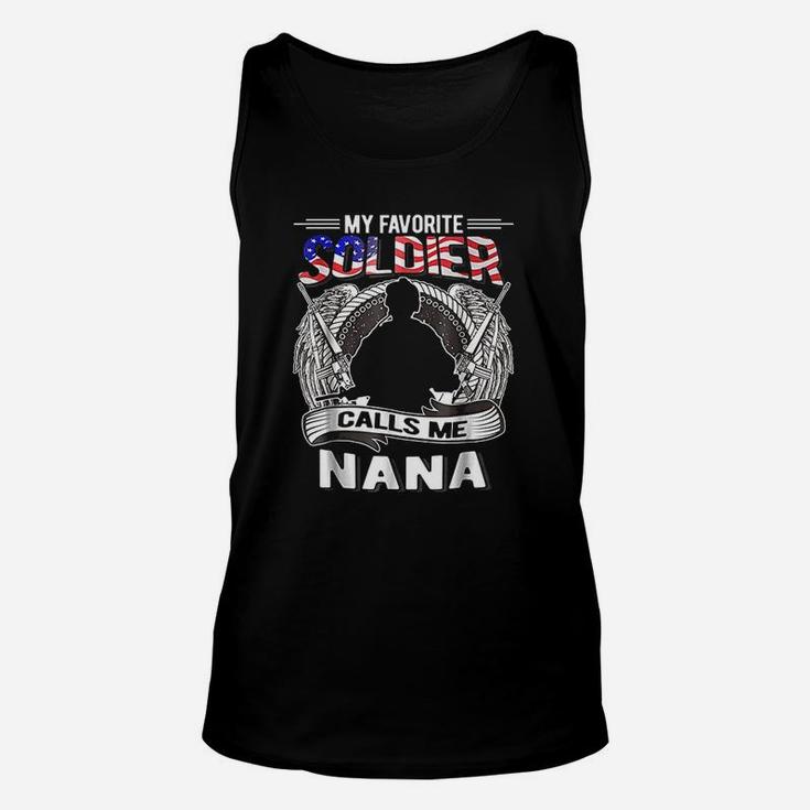 Proud Army Grandma My Favorite Soldier Calls Me Nana Unisex Tank Top