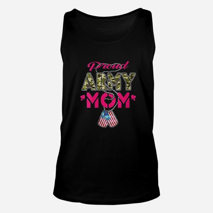 Proud Army Mom Camo Us Flag Veteran Pride Mothers Gift Unisex Tank Top