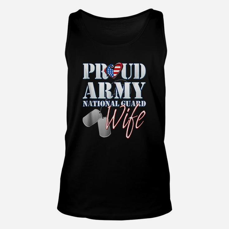 Proud Army National Guard Wife Usa Heart Flag Unisex Tank Top