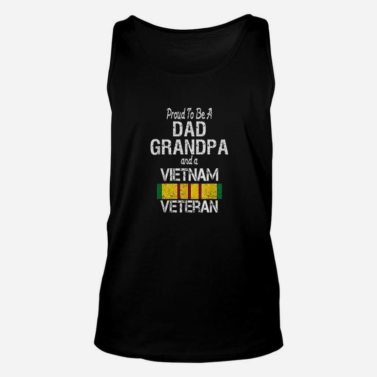 Proud Dad Grandpa Vietnam Veteran Vintage Us Military Vet Unisex Tank Top