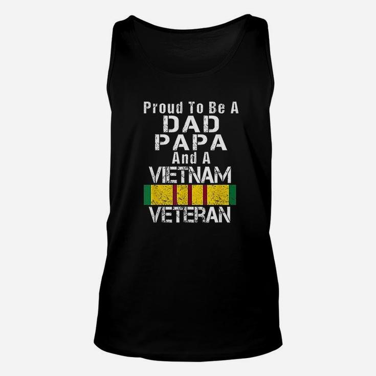 Proud Dad Papa Vietnam Veteran Vintage Military Unisex Tank Top